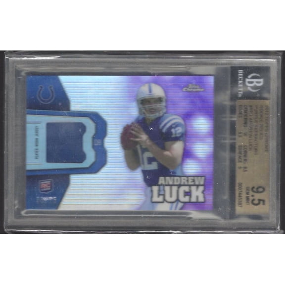 Graded 2012 Topps Chrome Rookie Relics Purple Refractors Andrew Luck RR1 BGS 9.5 Football Card