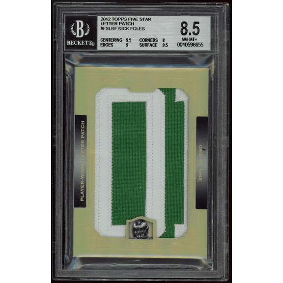 Graded 2012 Topps Five Star Nick Foles Letter Patch FSLNF Rookie SP BGS 8.5 1/1