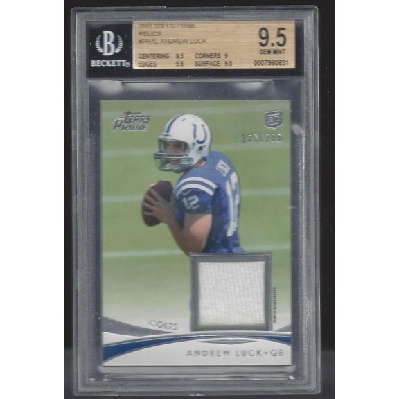 Graded 2012 Topps Prime Relics Andrew Luck PRAL BGS 9.5 Football Card