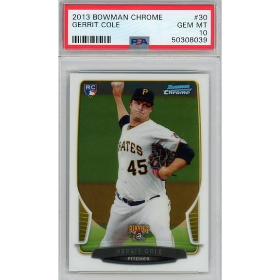 Graded 2013 Bowman Chrome Gerrit Cole #30 Rookie RC Baseball Card PSA 10 Gem Mint