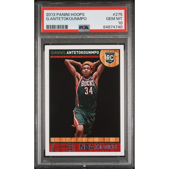 Graded 2013 Panini Hoops Giannis Antetokounmpo #275 Rookie RC Basketball Card PSA 10 Gem Mint