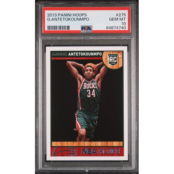Graded 2013 Panini Hoops Giannis Antetokounmpo #275 Rookie RC Basketball Card PSA 10 Gem Mint