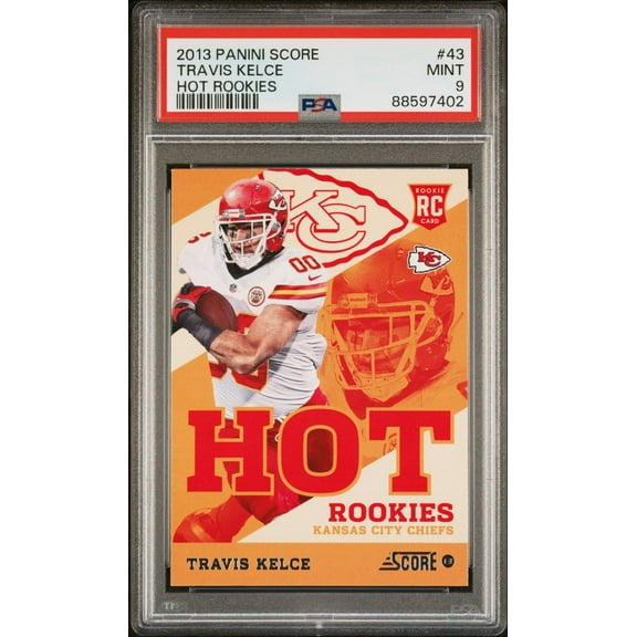 Graded 2013 Panini Score Travis Kelce #43 Hot Rookies RC Football Card PSA 9 Mint