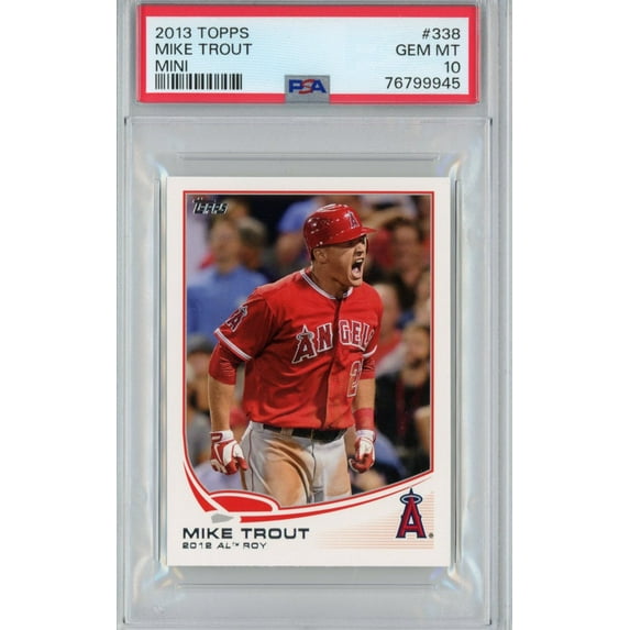 Graded 2013 Topps Mini Mike Trout #338 AL Rookie of the Year RC Baseball Card PSA 10 Gem Mint