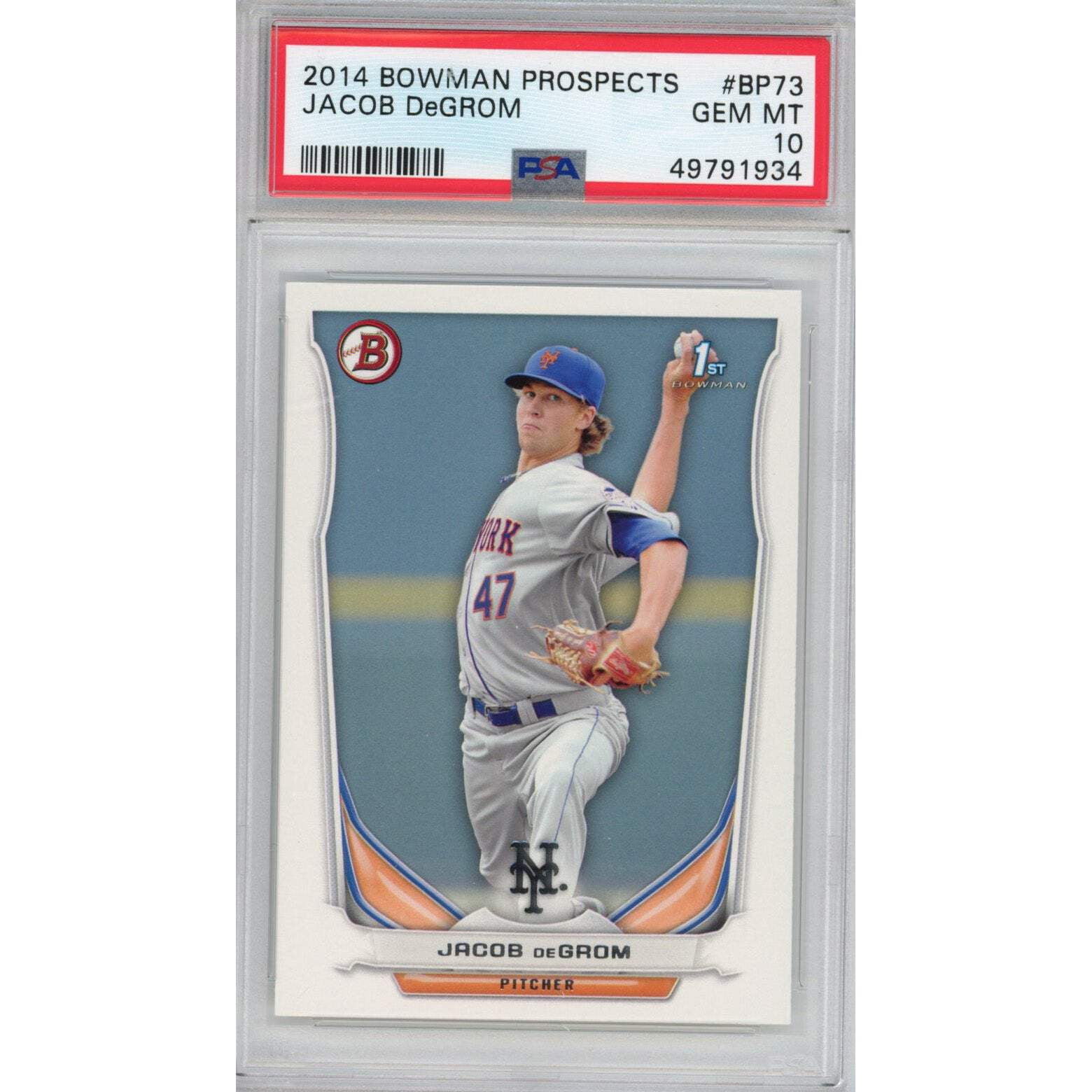 2014 Topps Update Jacob DeGrom Rookie Card #US50 - PSA 10 Gem Mint Graded