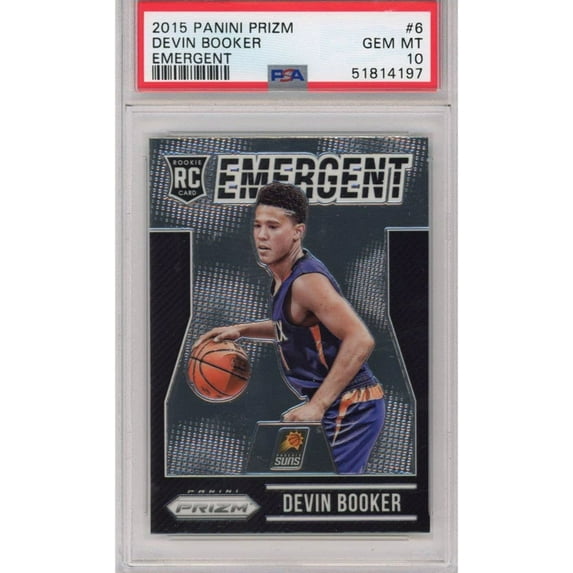 Graded 2015-16 Panini Prizm Devin Booker #6 Emergent Rookie RC Basketball Card PSA 10 Gem Mint