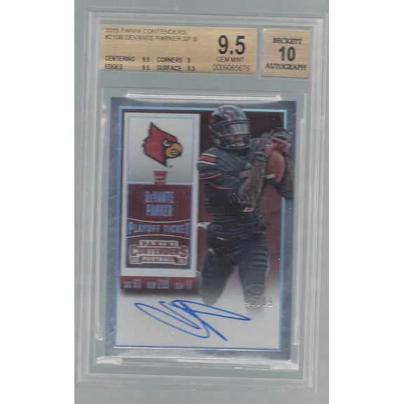 Graded 2015 Panini Contenders 210B DeVante Parker SP B Football Card BGS 9.5 Auto 10