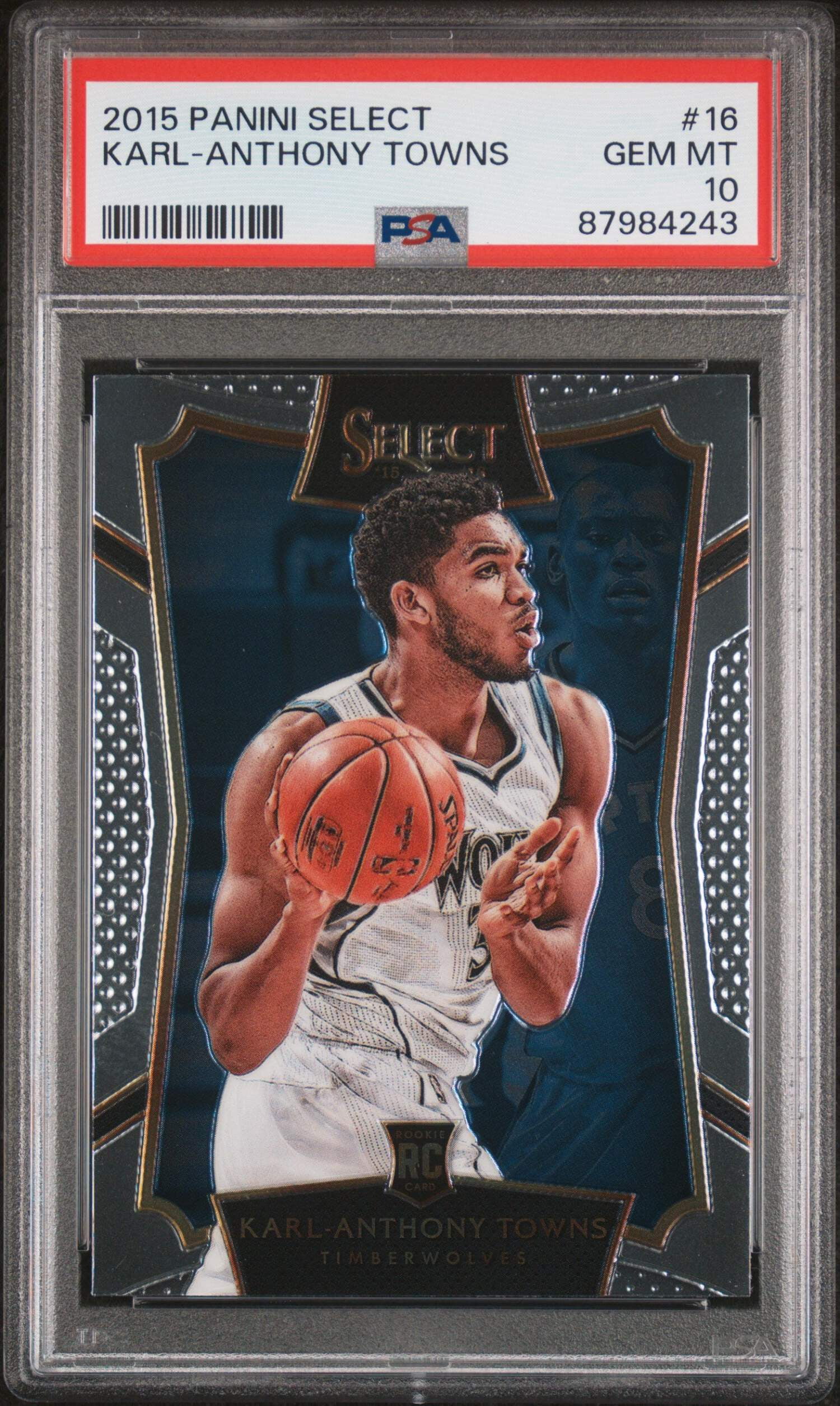Graded 2015 Panini Select Karl-Anthony Towns #16 Rookie RC 