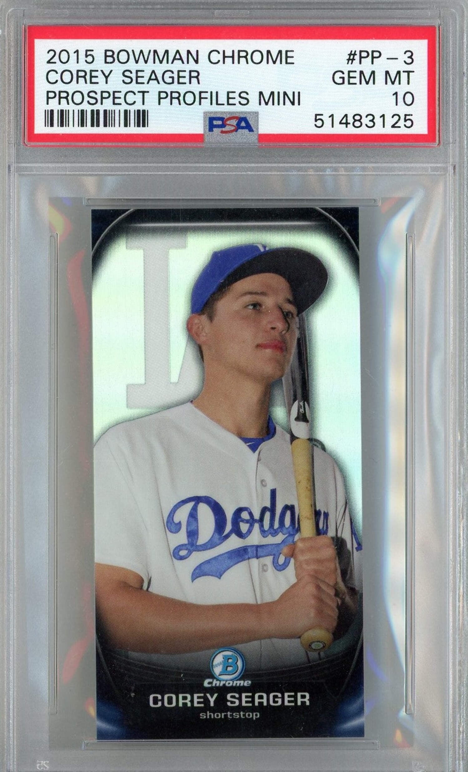 Graded 2015 Topps Bowman Chrome Corey Seager #PP3 Prospects Mini 