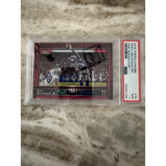 Graded 2015 Topps Chrome Black Refractor #18 Odell Beckham Jr. PSA 7 Football Card