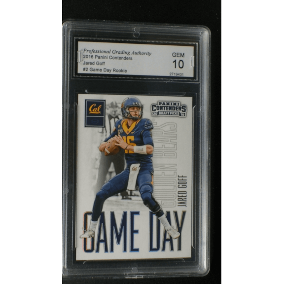 Graded 2016 Panini Contenders Draft Picks Jared Goff #2 Base Rookie PSA 10