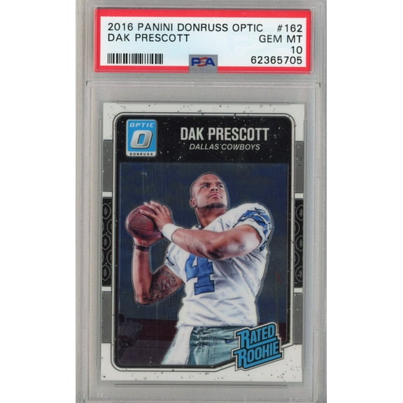 Graded 2016 Panini Donruss Optic Dak Prescott #162 Rookie RC Football Card PSA 10 Gem Mint