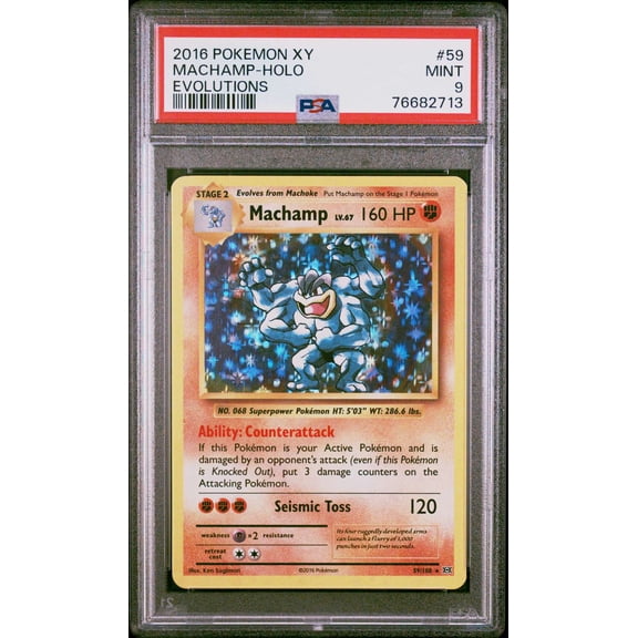 Graded 2016 Pokmon XY Evolutions Machamp Holo PSA 9 #59 Trading Card