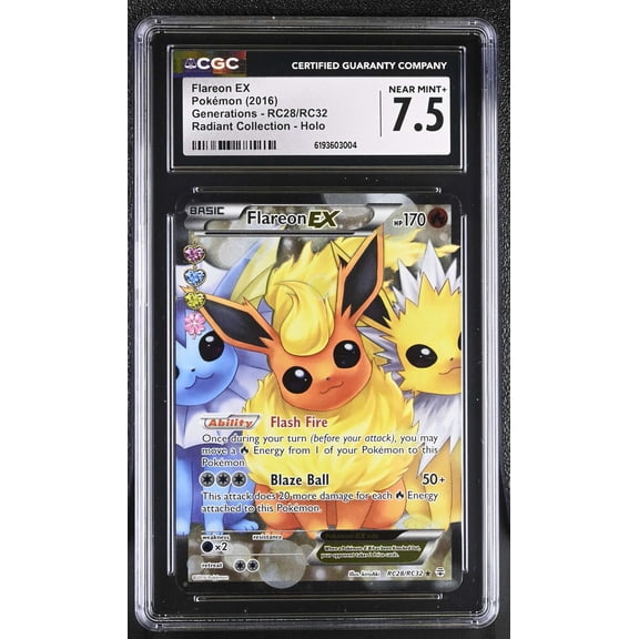 Graded 2016 Pokemon Generations Flareon EX Holo CGC 7.5 #RC28/RC32 Trading Card