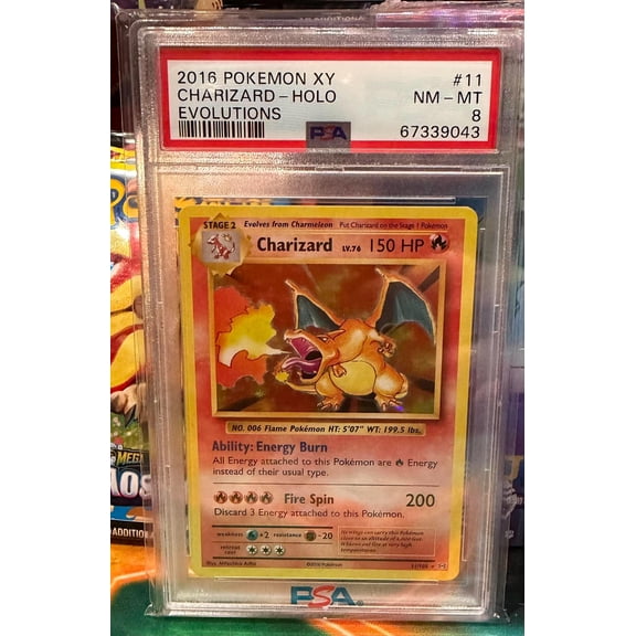 Graded 2016 Pokemon XY Evolutions Charizard Holo PSA 8 #11