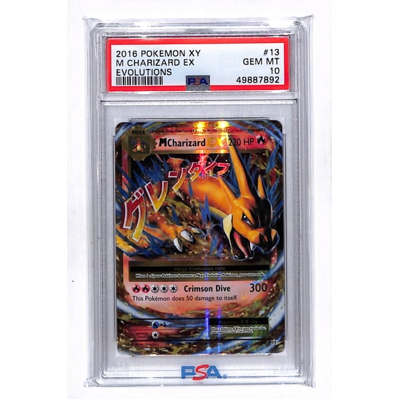 Graded 2016 Pokemon XY Evolutions M Charizard EX PSA 10 #13 Trading Card