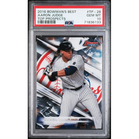 Graded 2016 Topps Bowmans Best Aaron Judge #TP28 Top Prospects Rookie RC Baseball Card PSA 10 Gem Mint
