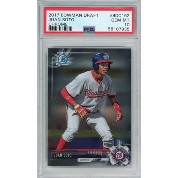 Graded 2017 Bowman Draft Chrome Juan Soto #BDC162 Rookie RC Baseball Card PSA 10 Gem Mint