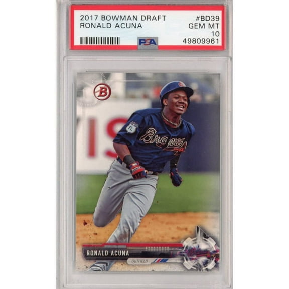Graded 2017 Bowman Draft Ronald Acuna Jr. #BD39 Rookie RC Baseball Card PSA 10 Gem Mint