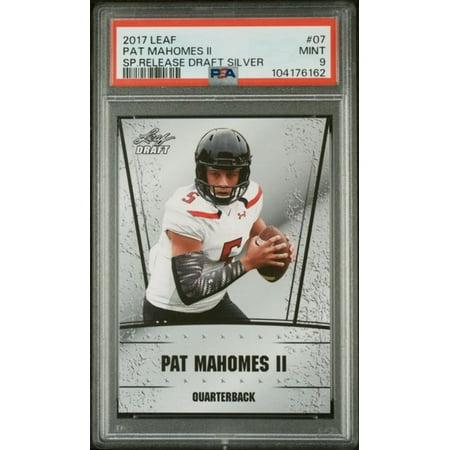 Graded 2017 Leaf Draft Patrick Mahomes II #07 Special Release Silver Rookie RC Football Card PSA 9 Mint