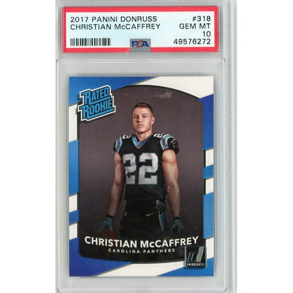 Graded 2017 Panini Donruss Christian McCaffrey #318 Rookie RC Football Card PSA 10 Gem Mint