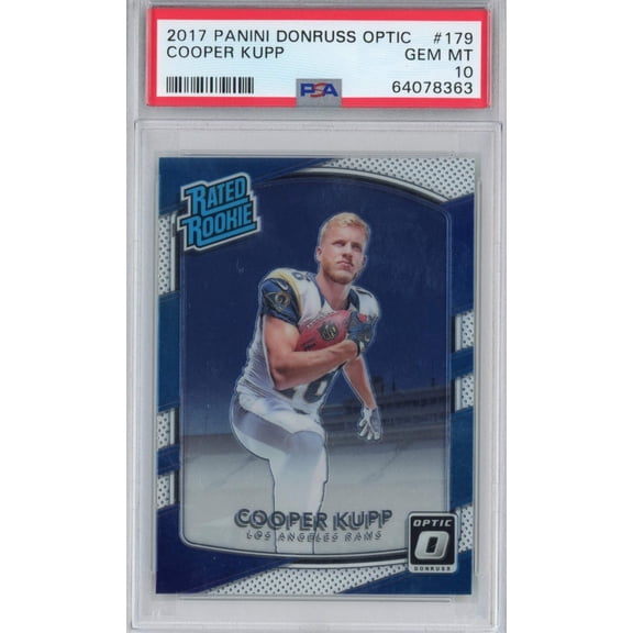 Graded 2017 Panini Donruss Optic Cooper Kupp #179 Rated Rookie RC Football Card PSA 10 Gem Mint