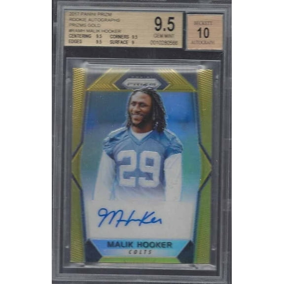 Graded 2017 Panini Prizm Malik Hooker RAMH BGS 9.5 Auto 10 Beckett Authentication