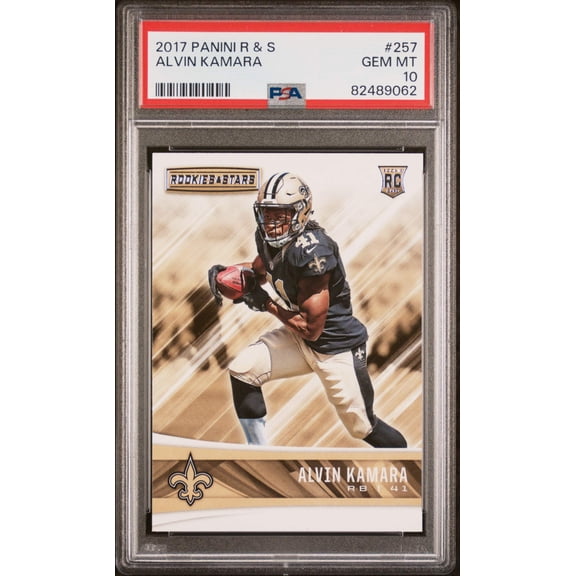Graded 2017 Panini Rookies Stars Alvin Kamara #257 Rookie RC Football Card PSA 10 Gem Mint