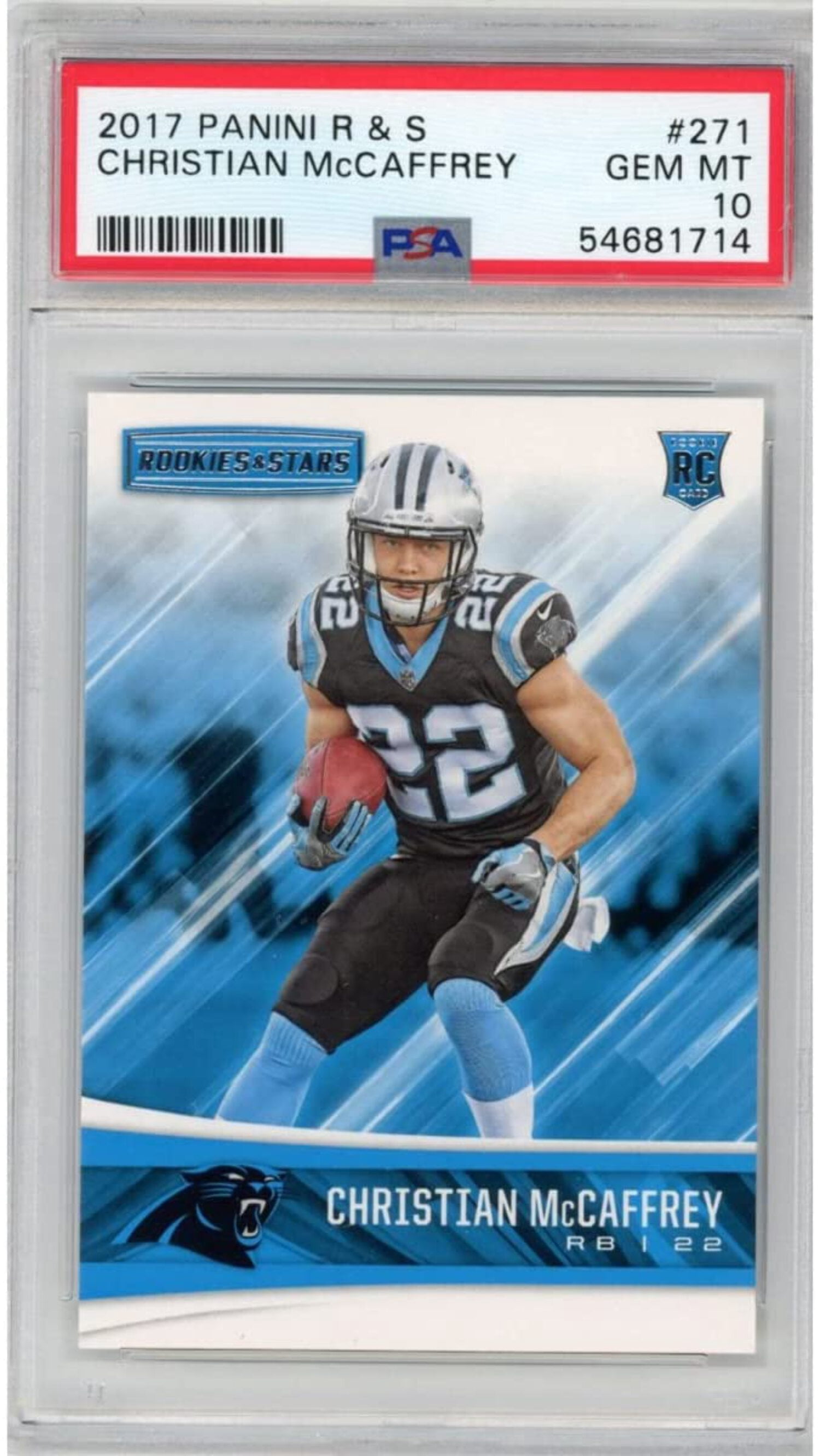 Graded 2017 Panini Rookies  Stars Christian McCaffrey #271 Rookie RC Football Card PSA 10 Gem Mint