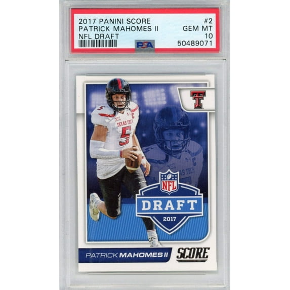 Graded 2017 Panini Score Patrick Mahomes II #2 NFL Draft Rookie RC Football Card PSA 10 Gem Mint