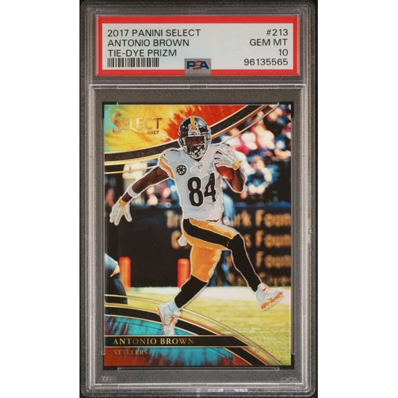 Graded 2017 Panini Select Antonio Brown #213 Tie Dye Prizm PSA 10