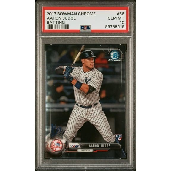 Graded 2017 Topps Bowman Chrome Aaron Judge #56 Batting Rookie RC Baseball Card PSA 10 Gem Mint