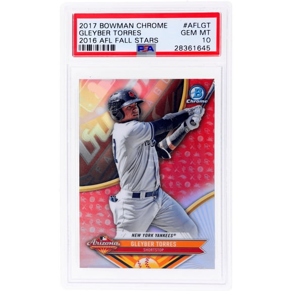 Graded 2017 Topps Bowman Chrome Gleyber Torres #AFLGT 2016 AFL Fall Stars Rookie RC Baseball Card PSA 10 Gem Mint
