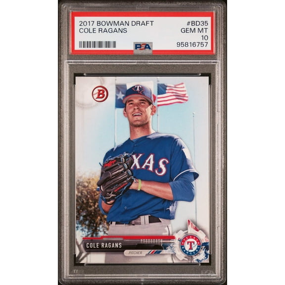 Graded 2017 Topps Bowman Draft Cole Ragans #BD35 Rookie RC Baseball Card PSA 10 Gem Mint