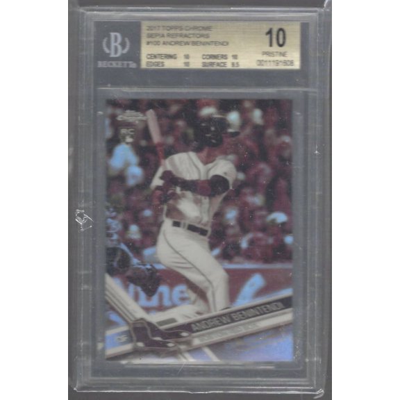 Graded 2017 Topps Chrome Sepia Refractors Andrew Benintendi #100 BGS 10