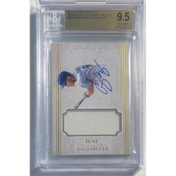 Graded 2017 Topps Definitive Collection Definitive Autograph Relics Corey Seager #DCARCS /40 BGS 9.5 Auto 10