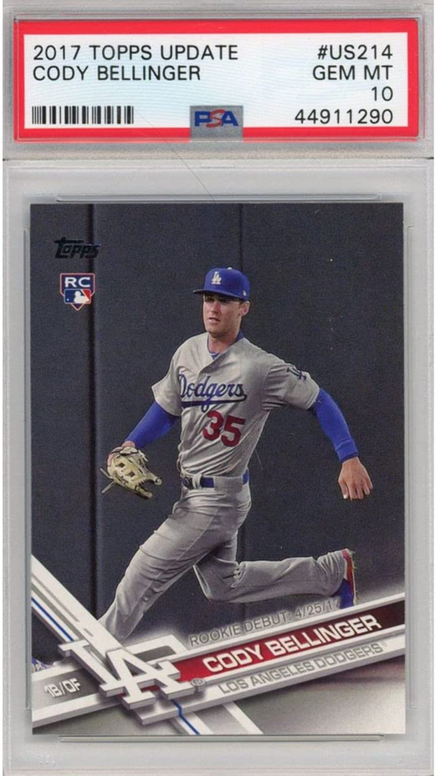 Graded 2017 Topps Update Cody Bellinger #US214 Rookie RC Baseball Card PSA 10 Gem Mint