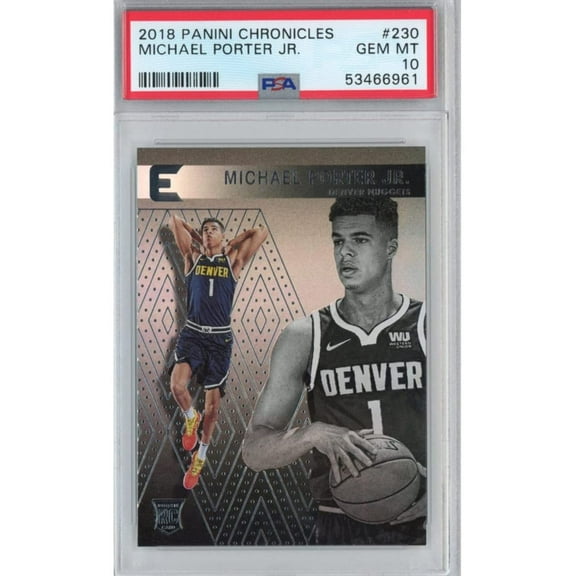 Graded 2018-19 Panini Chronicles Michael Porter Jr. #230 Rookie RC Basketball Card PSA 10 Gem Mint
