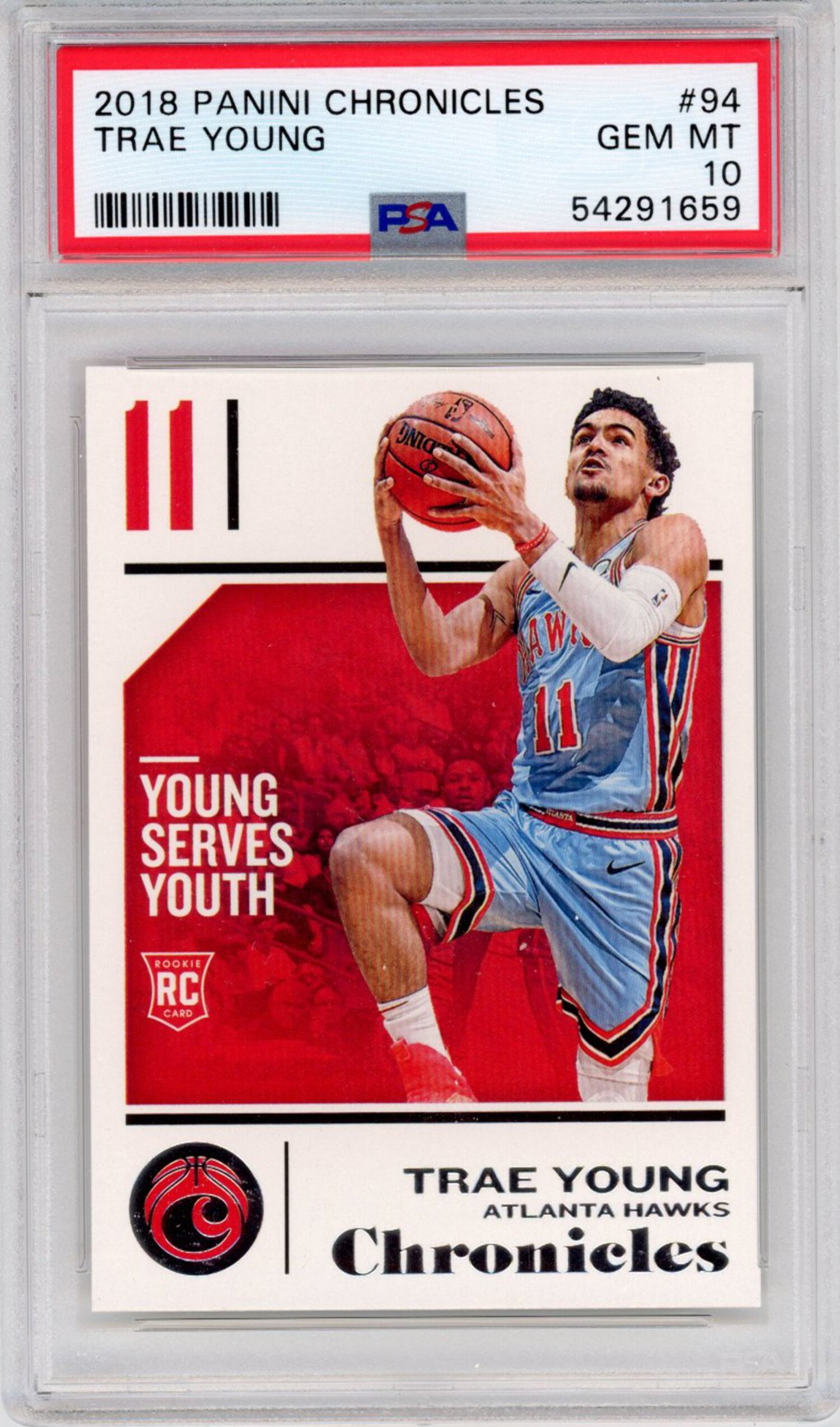 Graded 2018-19 Panini Chronicles Trae Young #94 Rookie RC 