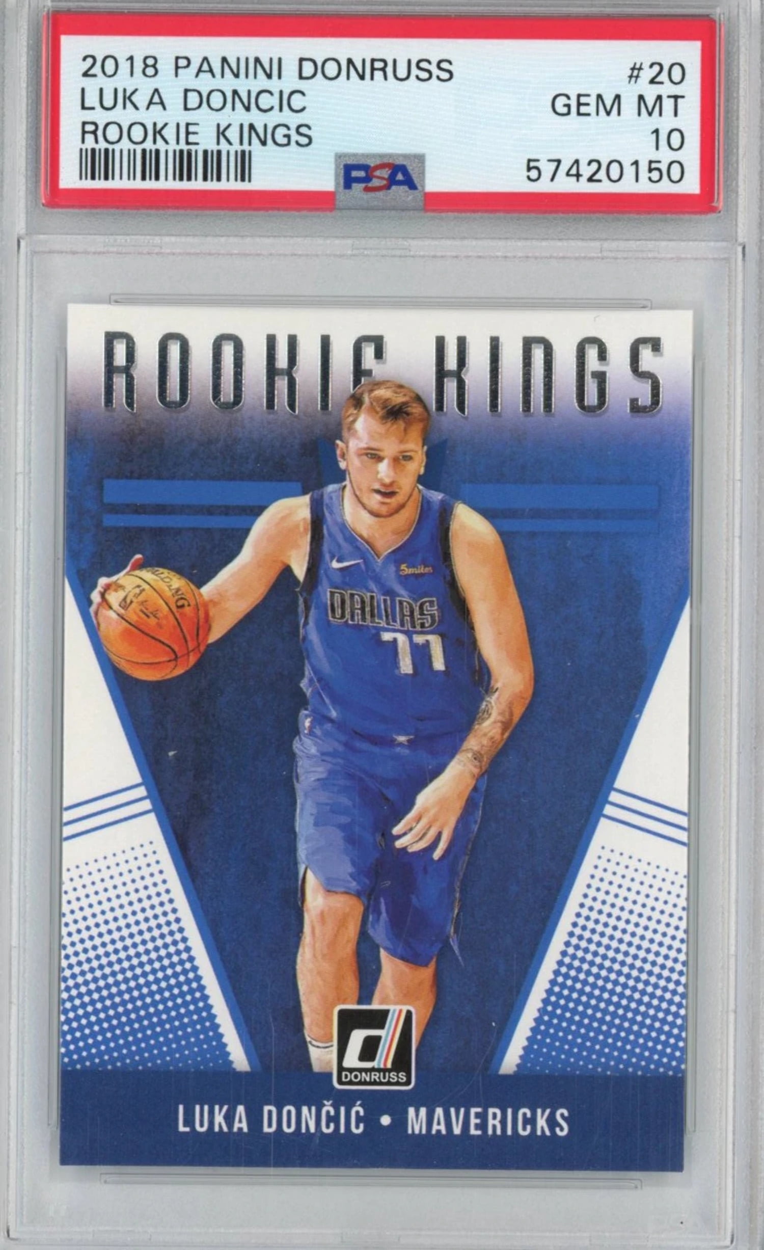 Graded 2018-19 Panini Donruss Luka Doncic #20 Rookie Kings RC 
