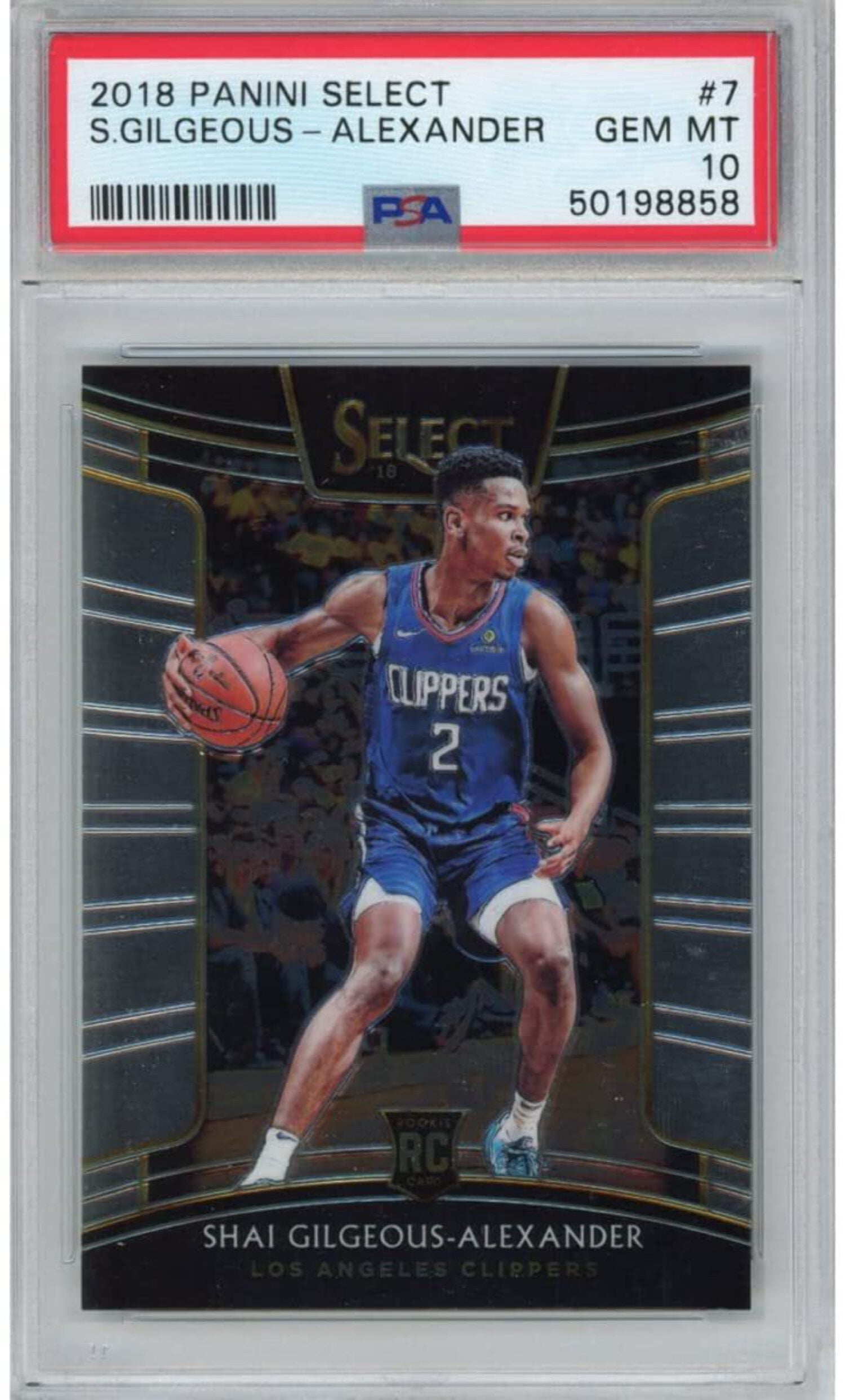 Graded 2018-19 Panini Select Shai Gilgeous-Alexander #7 Rookie RC 
