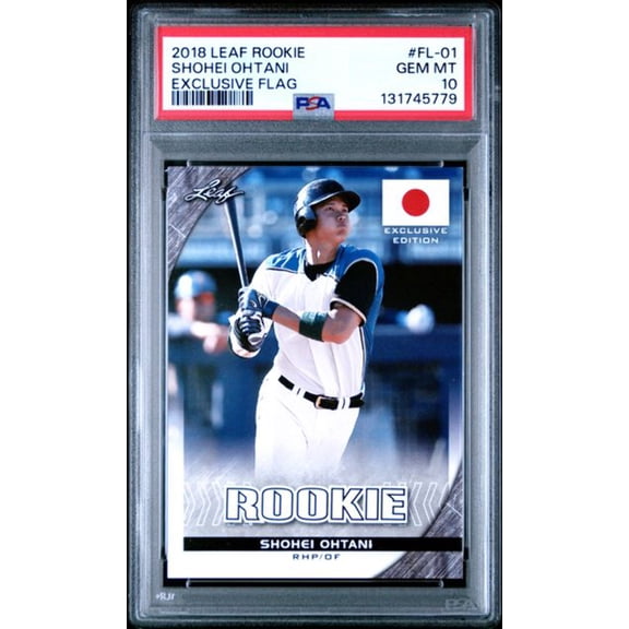 Graded 2018 Leaf Rookie Shohei Ohtani #FL-01 Exclusive Flag Rookie RC Baseball Card PSA 10 Gem Mint