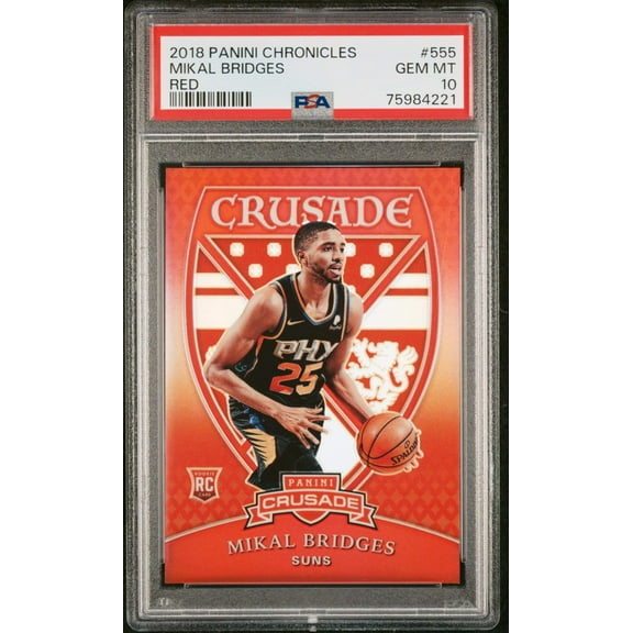 Graded 2018 Panini Chronicles Mikal Bridges #555 Red #/149 Rookie RC Basketball Card PSA 10 Gem Mint