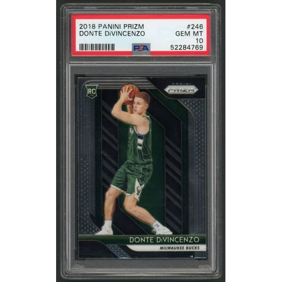 Graded 2018 Panini Prizm Donte DiVincenzo #246 Rookie RC Basketball Card PSA 10 Gem Mint