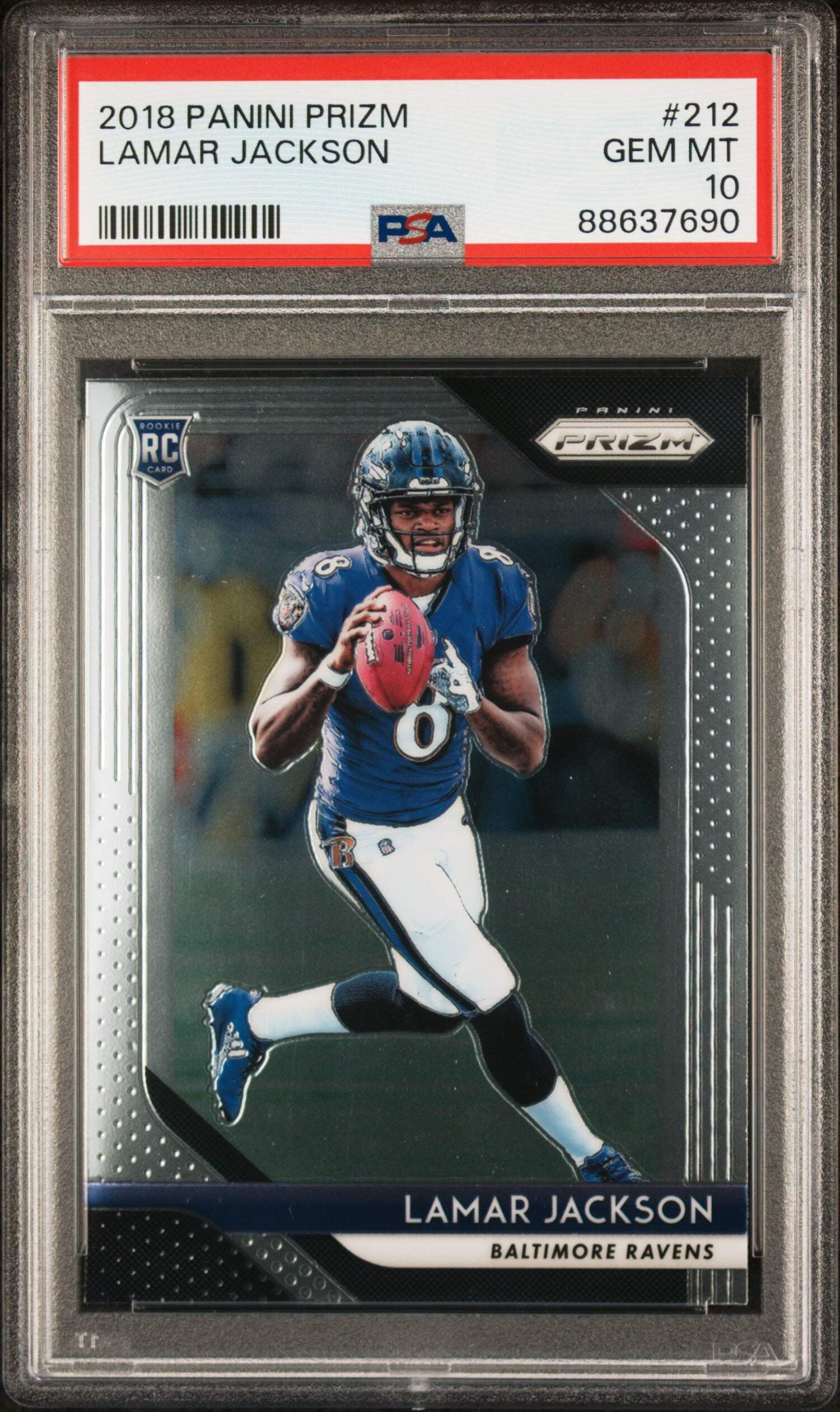 lamar jackson graded card 2018 Panini Select #149 Premier Level Rookie RC Football PSA 10 Gem Mint : Collectibles & Fine Art 2018 Donruss the Rookies #R17