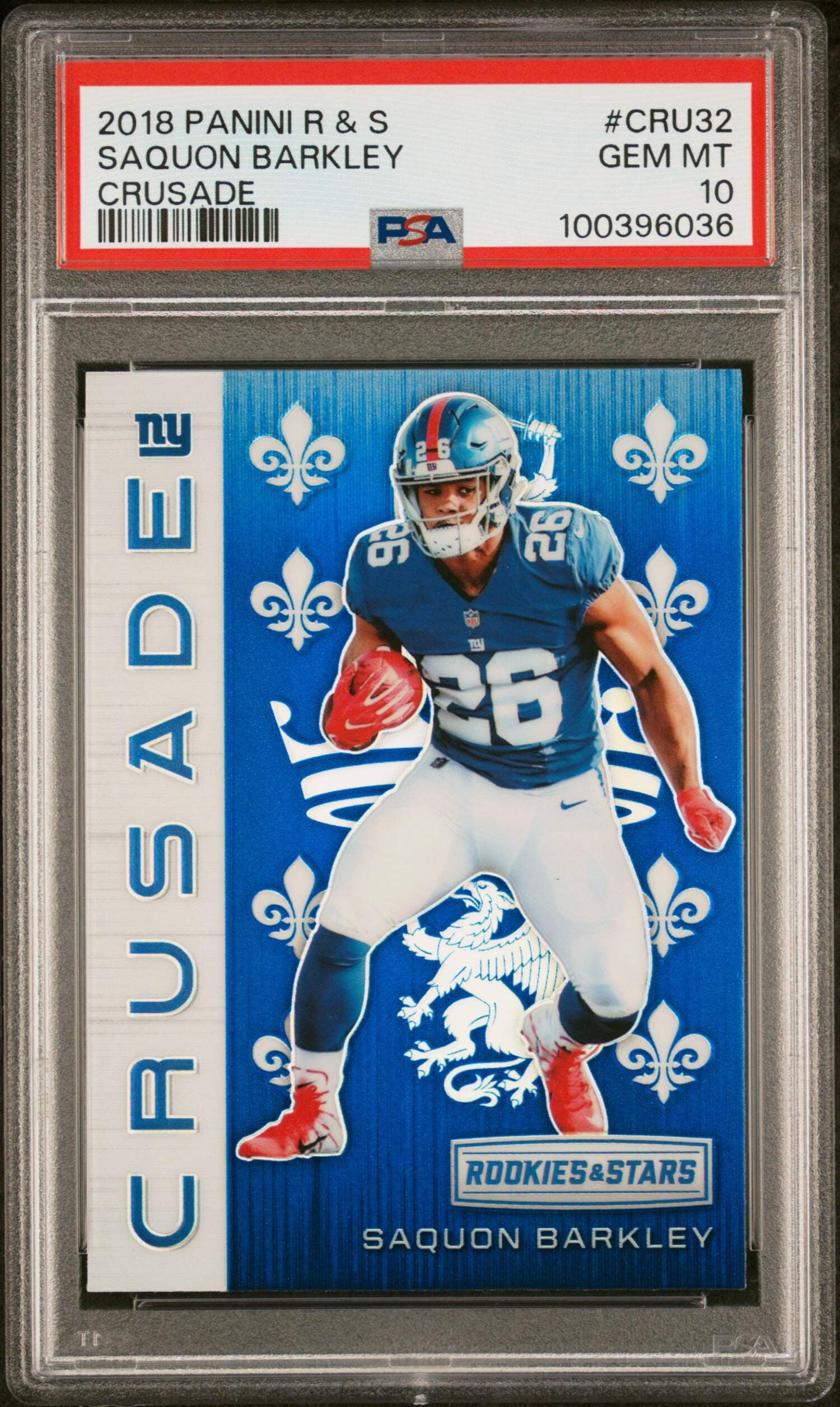 Graded 2018 Panini Rookies Stars Saquon Barkley #CRU32 Crusade