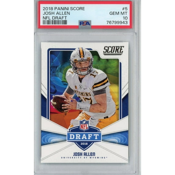 Graded 2018 Panini Score Josh Allen #5 NFL Draft Rookie RC Football Card PSA 10 Gem Mint