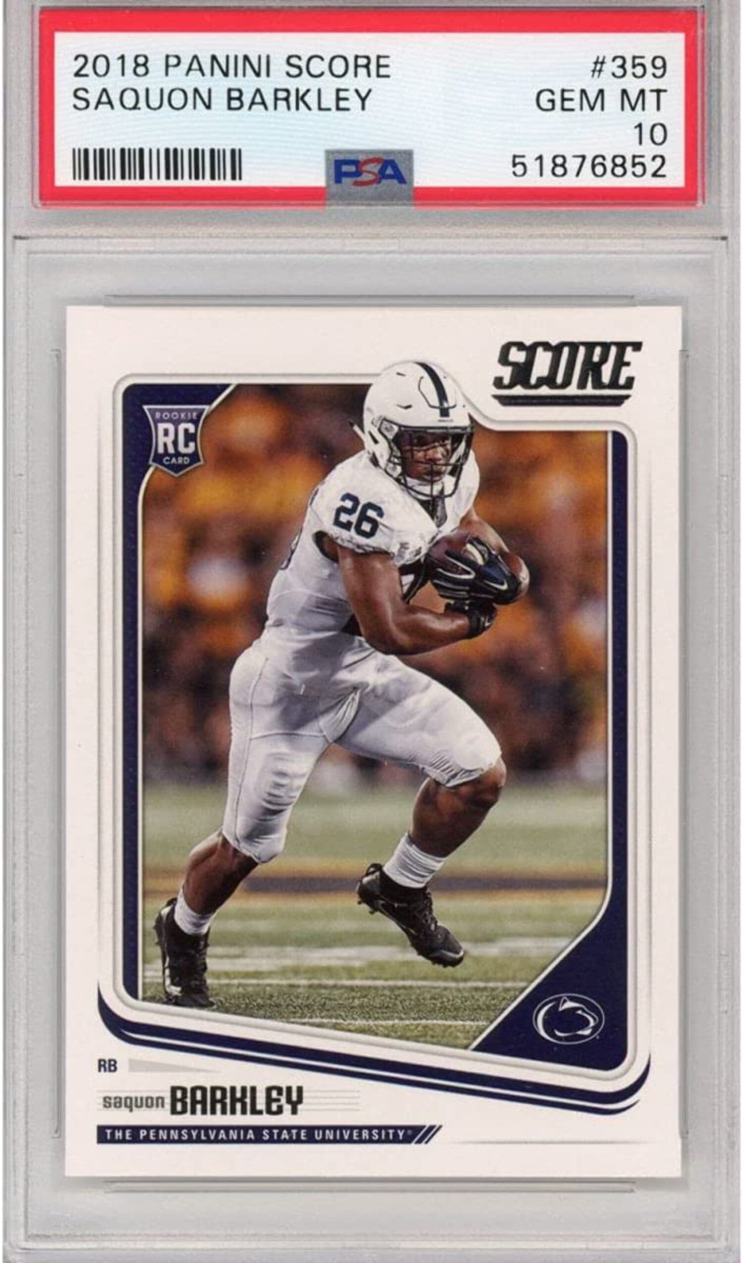 Hall of Fame Sports Graded 2018 Panini Score Saquon Barkley #359