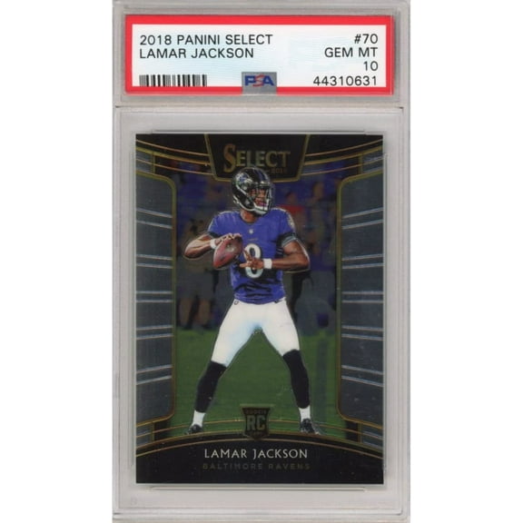 Graded 2018 Panini Select Lamar Jackson #70 Rookie RC Football Card PSA 10 Gem Mint