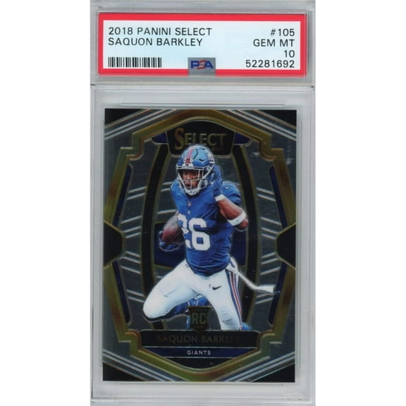 Graded 2018 Panini Select Saquon Barkley #105 Rookie RC Football Card PSA 10 Gem Mint